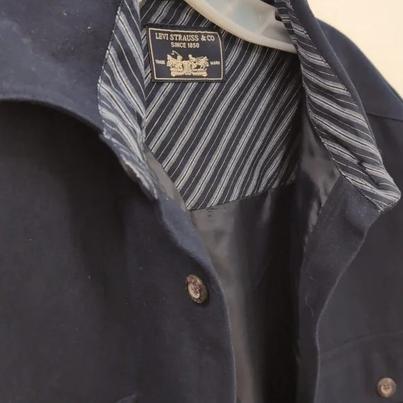 Levi Solid Blue Heavy Lined Jacket/Shirt For Men M - Picture 3 of 10
